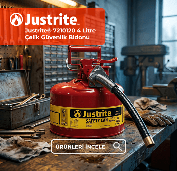 Justrite® 7210120 4 Litre Çelik Güvenlik Bidonu