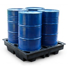 BP4LR Siyah 4 Varillik Döküntü Toplama Paleti (4×205 Litre Varil)