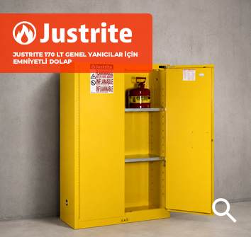 Justrite Emniyetli Kap ve Dolaplar Busan Supply'da!