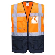 Portwest C476 - Warsaw Yönetici Yeleği Turuncu/Lacivert